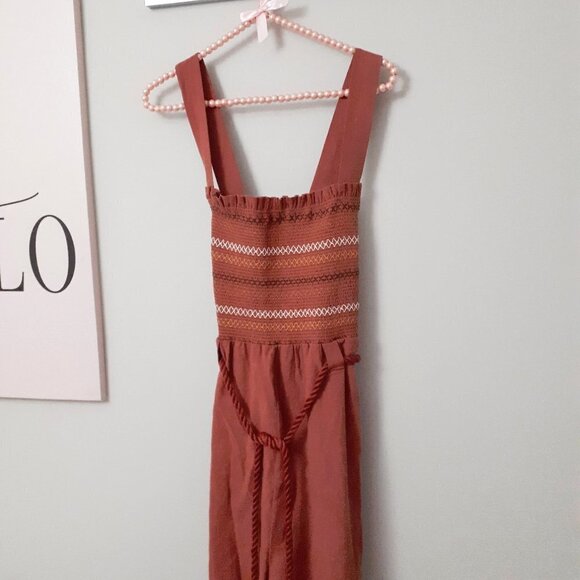 NWT Free People stitched smock linen blend jumpsuit - Picture 14 of 16